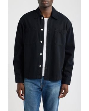 FRAME Cotton Blend Denim Shirt Jacket - Black