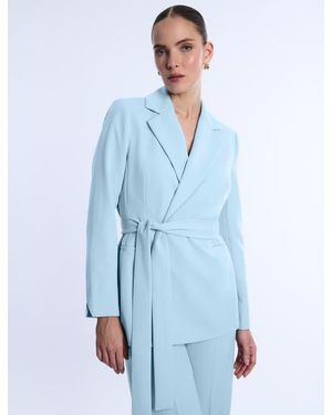 BCBGMAXAZRIA Belted Tailored Jacket - Blue