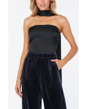 Bishop + Young Hailey Satin Scarf Top - Blue