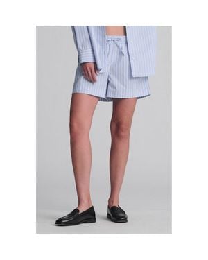 Mavi Stripe Cotton Drawstring Shorts - Blue