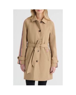 HUNTER Sophia Sleeve Stripe Trench Coat - Natural