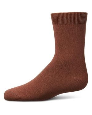 Memoi Kid's Basic Soft Rayon Crew Socks - Brown