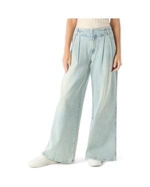 DO by Dee Ocleppo Posey Pleated Wide Leg Jeans - Blue