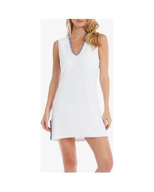 Helen Jon Sleeveless Hooded Terry Dress - White