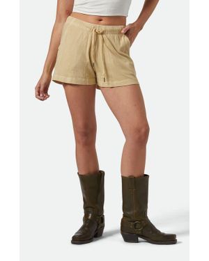Brixton Carefree Organic Cotton Drawstring Lounge Shorts - Natural