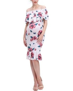 Kimi + Kai Kyla Maternity Nursing Mermaid Dress - Red