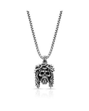 Room101 Jesus Skull Pendant Sterling - Metallic