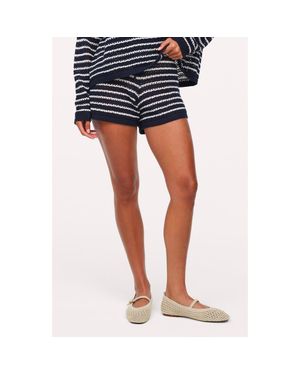 nuuds Stripe Open Knit Shorts - Blue