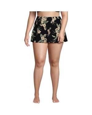 Lands' End Plus Size Slender Suit Swim Skirt - Black