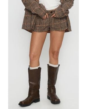 Princess Polly Ayvanna Glen Plaid Shorts - Gray