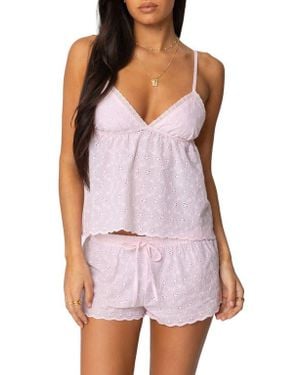 Edikted Talula Eyelet Babydoll Camisole - Purple