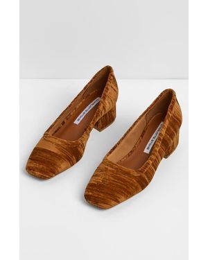 Charlotte Stone Poppie Block Heel Pump - Brown