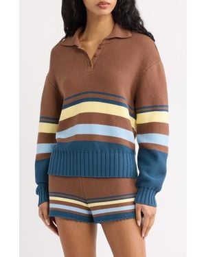 Solid & Striped Cleo Cotton Pullover Sweater - Blue