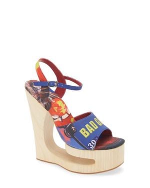 Jeffrey Campbell Flag Girl Platform Wedge Sandal - Multicolor