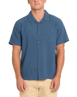 Billabong Victoria Vacay Linen Blend Camp Shirt - Blue