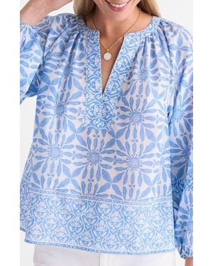 Vineyard Vines Emilia Print Top - Blue
