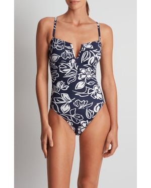 Ralph Lauren V-Wire One-Piece Swimsuit - Blue