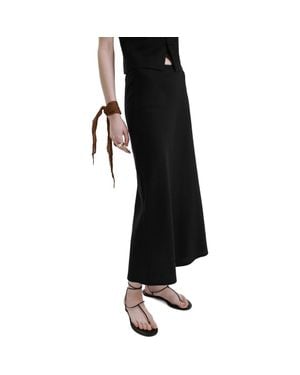 Mango Straight Midi Skirt - Black
