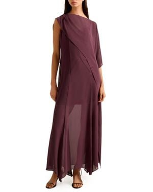 EVER NEW Honey Sheer Maxi Dress With Cape - Purple