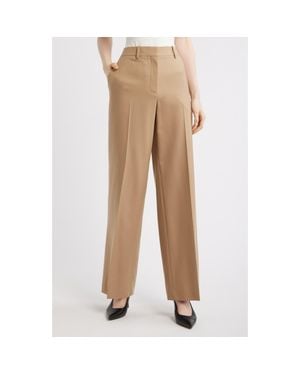 Theory High Waist Flare Leg Pants - Natural