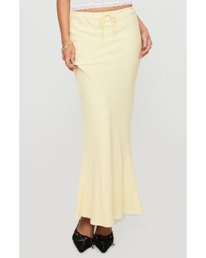 Princess Polly Mercer Linen Blend Drawstring Maxi Skirt - White