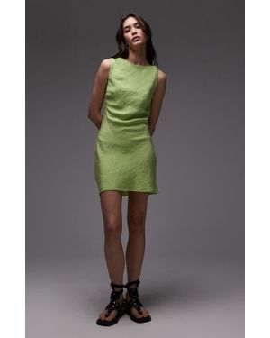 TOPSHOP Textured Open Back Minidress - Green