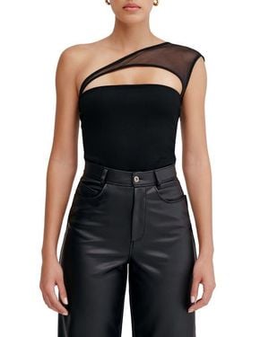 MARCELLA Parker One-Shoulder Top - Black