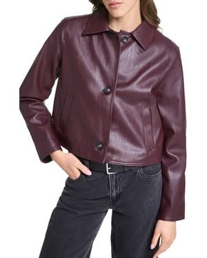 Levi's Crop Faux Leather Jacket - Purple