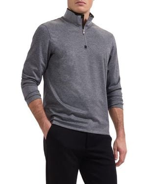 Bugatchi Soft Touch Quarter Zip Pullover - Gray
