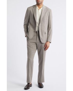 Vince Ives Regular Fit Stretch Wool Suit - Natural