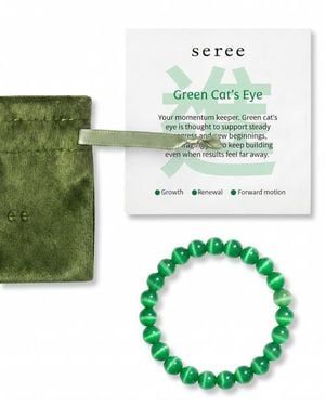 seree Manifest Intuition Cat's Eye Beaded Bracelet - Green