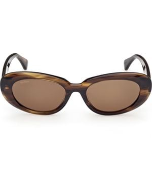 Max Mara 53Mm Oval Sunglasses - Brown