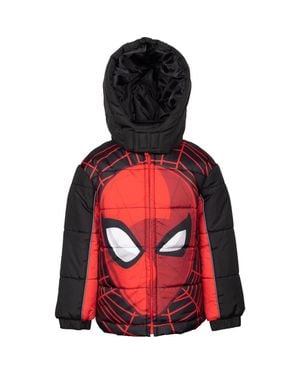 Marvel Spider- Hooded Zip-Up Puffer Jacket - Red