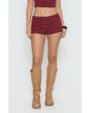 Princess Polly Veyona Stripe Micro Shorts - Red