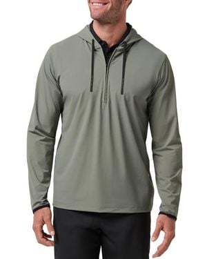 Travis Mathew Hero Hour Performance Half Zip Hoodie - Gray