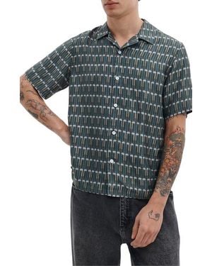 Rag & Bone Avery Printed Button-Up Shirt - Blue