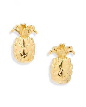 Madewell Demi-Fine Pineapple Stud Earrings - Metallic
