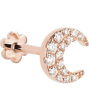 Maria Tash Diamond Moon Threaded Stud Earring - Pink