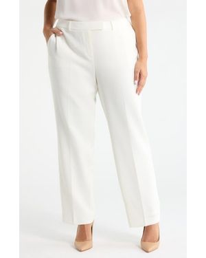 Kasper Flat Front Straight Leg Pants - White
