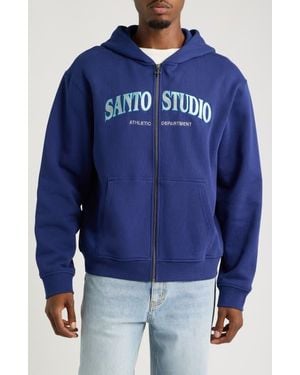 Saint Studio Athletic Dept Zip Hoodie - Blue