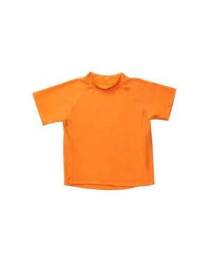 Leveret Kids Short Sleeve Rash Guard, Upf 50+ Swim Shirt - Orange