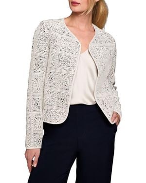 NIC+ZOE Tapestry Knit Jacket - White