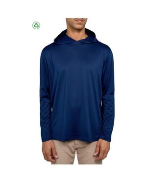 Con.struct Regular Fit Melange Recycled Performance Hoodie - Blue