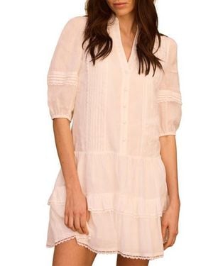 Mint Velvet Ramie Ruffle Mini Dress - Orange