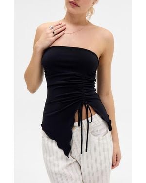 BDG Rem Cinched Strapless Top - Black