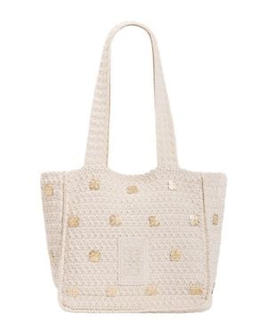 Sandro Crochet Bag With Tassels - Natural