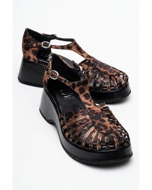 Prologue Shoes Aniel Platform Wedge Sandal - Black