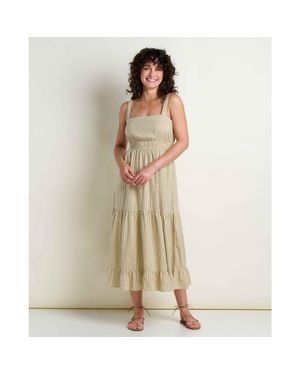 Toad & Co. Taj Hemp Tiered Midi Sleeveless Dress - Natural