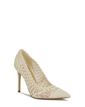 Nine West Frista Pointed Cap Toe Pump - White
