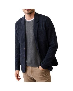 Marine Layer Pacifica Neppy Stretch Herringbone Blazer - Blue